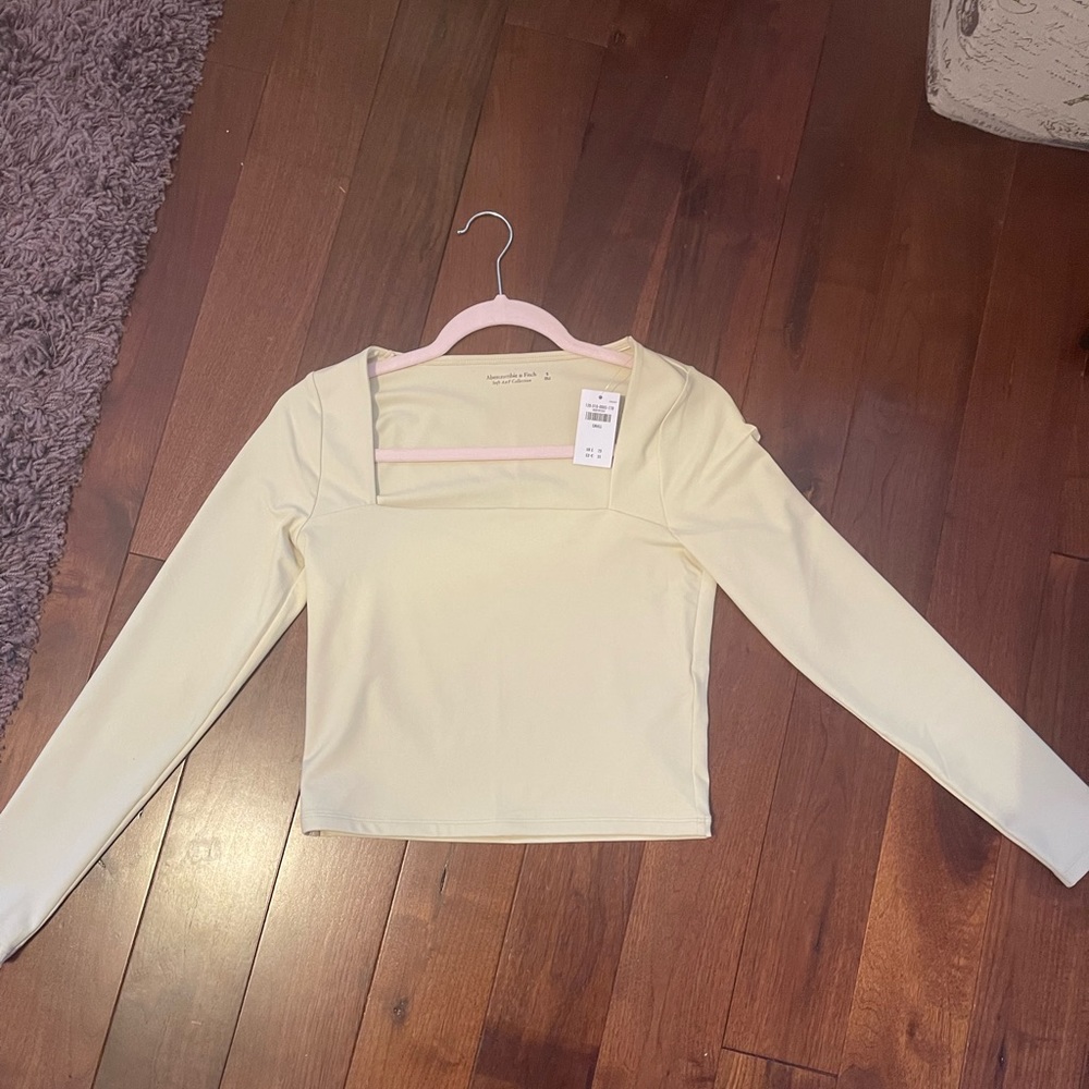 ABERCROMBIE Square neck long sleeve CROP TOP